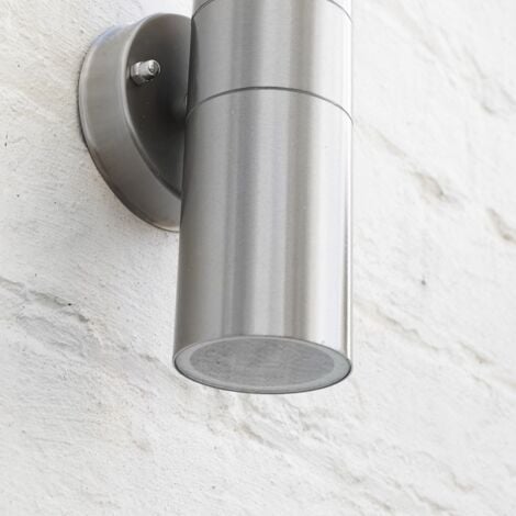 Up Down Silver Stainless Steel Outdoor Security Wall Light