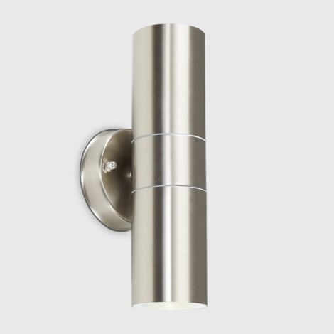 Up Down Silver Stainless Steel Outdoor Security Wall Light