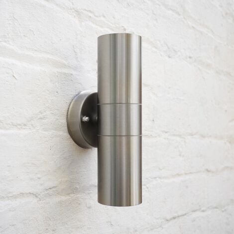 Up Down Silver Stainless Steel Outdoor Security Wall Light