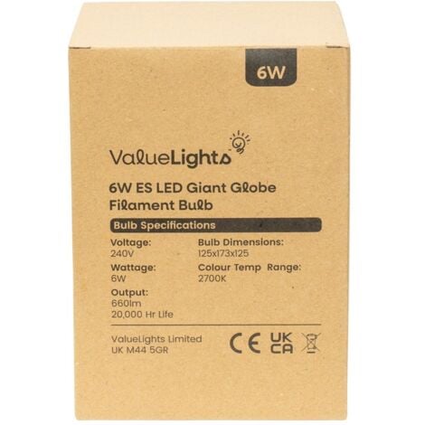 Vintage LED Bulbs Giant Globe Lightbulb Lamp Amber  - Single