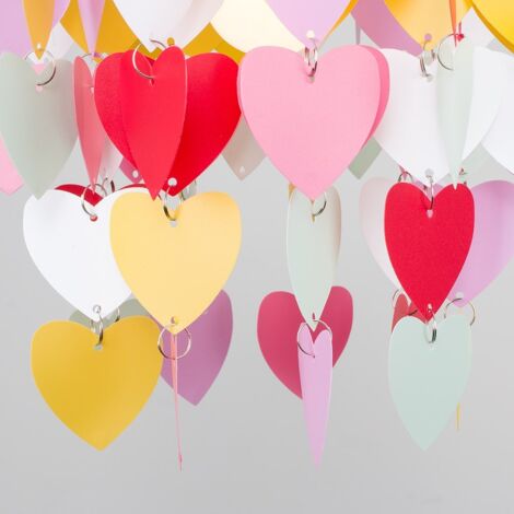 Children's Multi-Coloured Pretty Hearts Bedroom Nursery Ceiling Pendant Light Shade