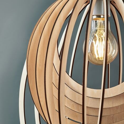 Wooden Spiral Ceiling Pendant Light