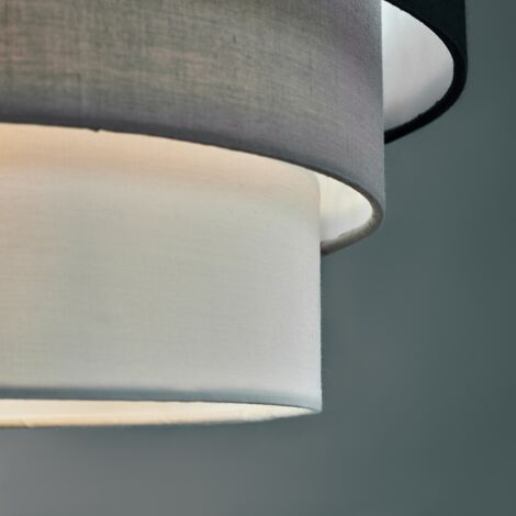 Aztec 3 Tier Modern Black Grey White Fabric Ceiling Pendant Light Shade