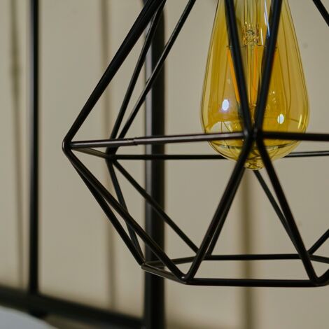 Diablo Black Ceiling Pendant Shade and B22 Pear LED 4W Warm White 2700K Bulb