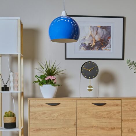 Retro Blue Arco Style Dome Ceiling Pendant Light Shade