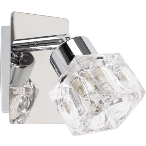 Ritz Modern Silver Chrome and Glass Ice Cube Wall Light