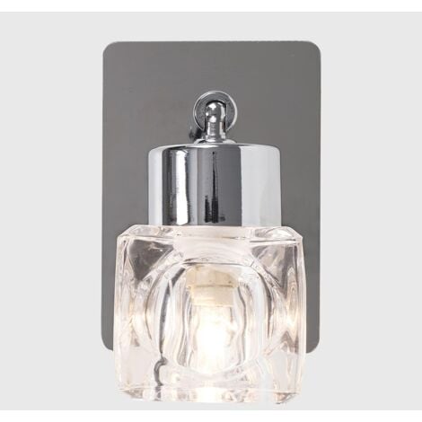 Ritz Modern Silver Chrome and Glass Ice Cube Wall Light