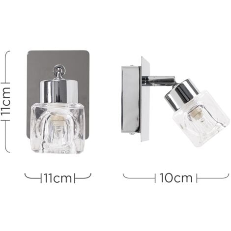 Ritz Modern Silver Chrome and Glass Ice Cube Wall Light