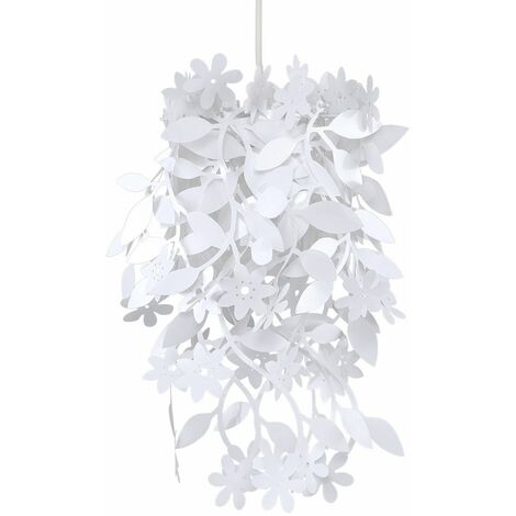 Fl Chandelier Ceiling Pendant Light, Black Chandelier With White Lamp Shades