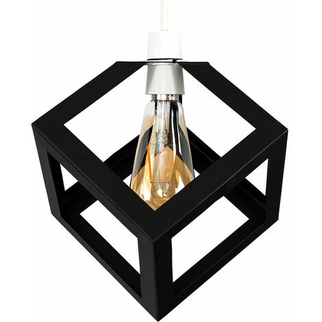 Black Metal Puzzle Cube Ceiling Pendant Light Shade Easy Fit