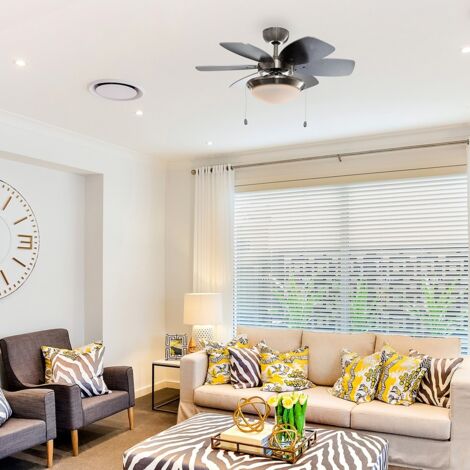 Chrome 30" Modern Ceiling Fan With Light And Reversible Blades