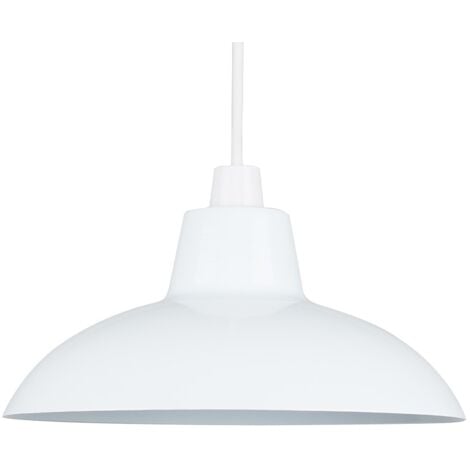 Civic Retro Style White Easy Fit Metal Ceiling Pendant Light Shade