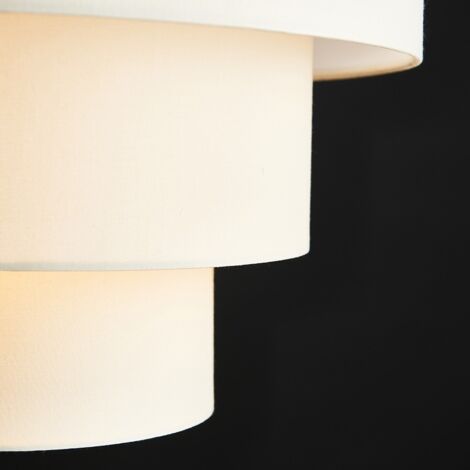 Vermont 3 Tier Cream Faux Silk Ceiling Pendant Light Shade