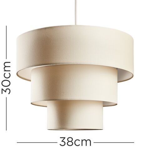 Vermont 3 Tier Cream Faux Silk Ceiling Pendant Light Shade