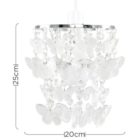 Clear Acrylic Butterfly Silver Pendant Ceiling Light Shade