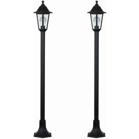 2 X Traditional Victorian 1 2m Black, Outdoor Lamp Post Light Bulbs