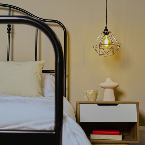 Diablo Modern Geometric Silver Metal Basket Cage Ceiling Pendant Light Shade