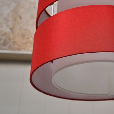 Sophia Modern 2 Tier Red Cylinder Ceiling Pendant Light Shade