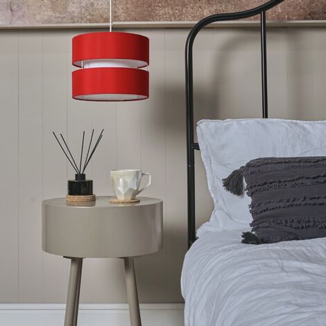 Sophia Modern 2 Tier Red Cylinder Ceiling Pendant Light Shade