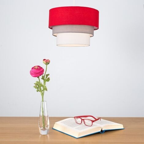 Aztec 3 Tier Modern Red Fabric Ceiling Pendant Light Shade