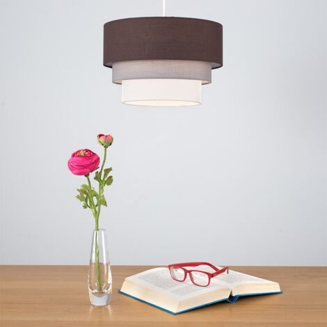 Aztec 3 Tier Modern Brown Fabric Ceiling Pendant Light Shade