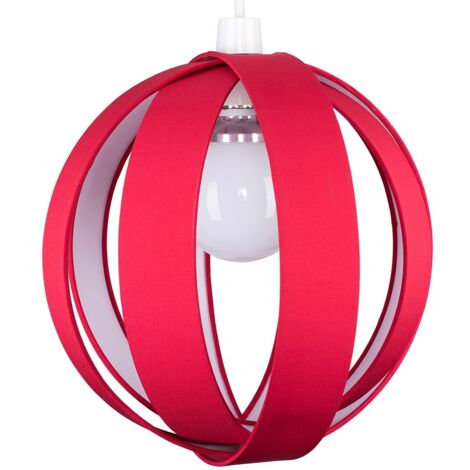 J90 Red Modern Fabric Globe Ceiling Pendant Light Shade