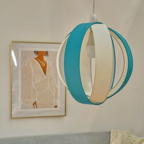 J90 Blue Modern Fabric Globe Ceiling Pendant Light Shade