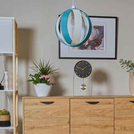 J90 Blue Modern Fabric Globe Ceiling Pendant Light Shade