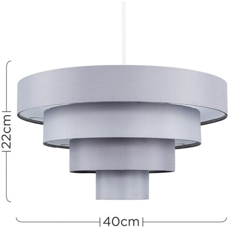 Nevada Modern 4 Tier Grey Fabric Ceiling Pendant Light Shade