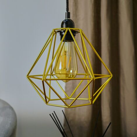 Diablo Gold Ceiling Pendant Shade and B22 Pear LED 4W Warm White 2700K Bulb