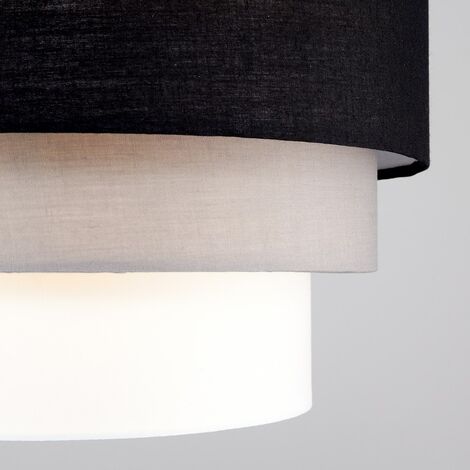Aztec Black Ceiling Pendant Shade and B22 GLS LED 10W Warm White 3000K Bulb