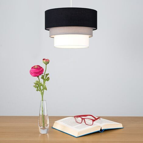 Aztec Black Ceiling Pendant Shade and B22 GLS LED 10W Warm White 3000K Bulb