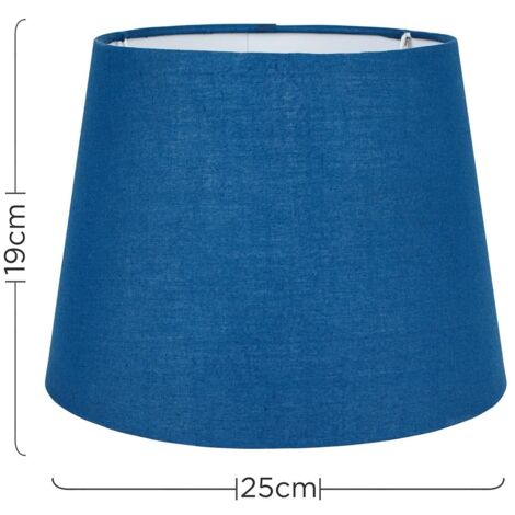Aspen Modern Small Tapered Table Floor Lamp Light Shade with Blue Fabric Finish