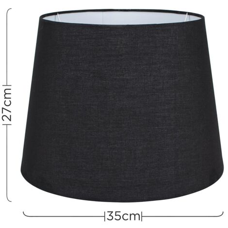 Aspen Modern Tapered Table Floor Lamp Light Shade with Black Fabric Finish