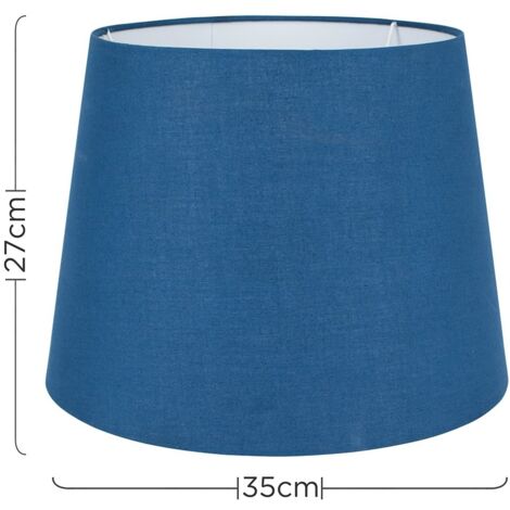 Aspen Modern Tapered Table Floor Lamp Light Shade with Blue Fabric Finish