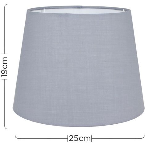 Aspen Modern Tapered Table Floor Lamp Light Shade with Grey Fabric Finish