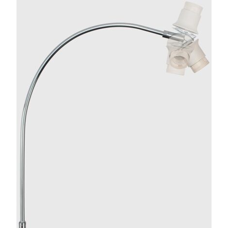 Modern Designer Style Polished Chrome Curved Stem Floor Lamp Base