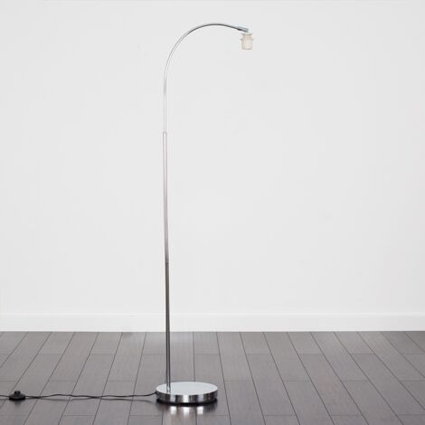 Modern Designer Style Polished Chrome Curved Stem Floor Lamp Base