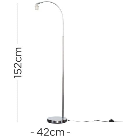Modern Designer Style Polished Chrome Curved Stem Floor Lamp Base