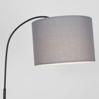 Curved 150cm Dark Grey Floor Lamp - Grey