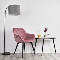 Curved 150cm Dark Grey Floor Lamp - Grey
