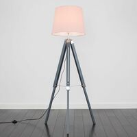 Clipper Tripod Floor Lamps in Grey with Large Aspen - Pink