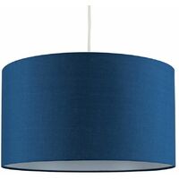 Reni Fabric Drum Light Shade - Navy Blue - 45cm