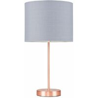 Copper Table Lamp Fabric Lampshades - Grey