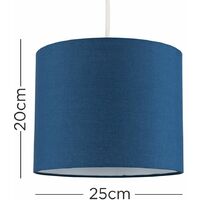 Reni Fabric Drum Light Shade - Navy Blue - 25cm