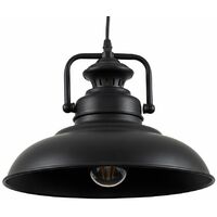 Suspended Industrial Ceiling Light Pendant Shades - Black