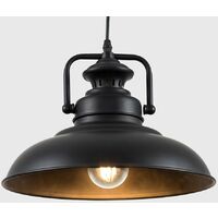 Suspended Industrial Ceiling Light Pendant Shades - Black