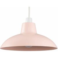 Metal Easy Fit Ceiling Pendant Light Shade - Pink - No Bulb