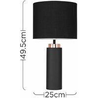 Black and Copper Table Lamp - Black