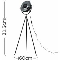 Photography Tripod Floor Lamp In A Black Metal Finish 10W LED Bulb Warm White